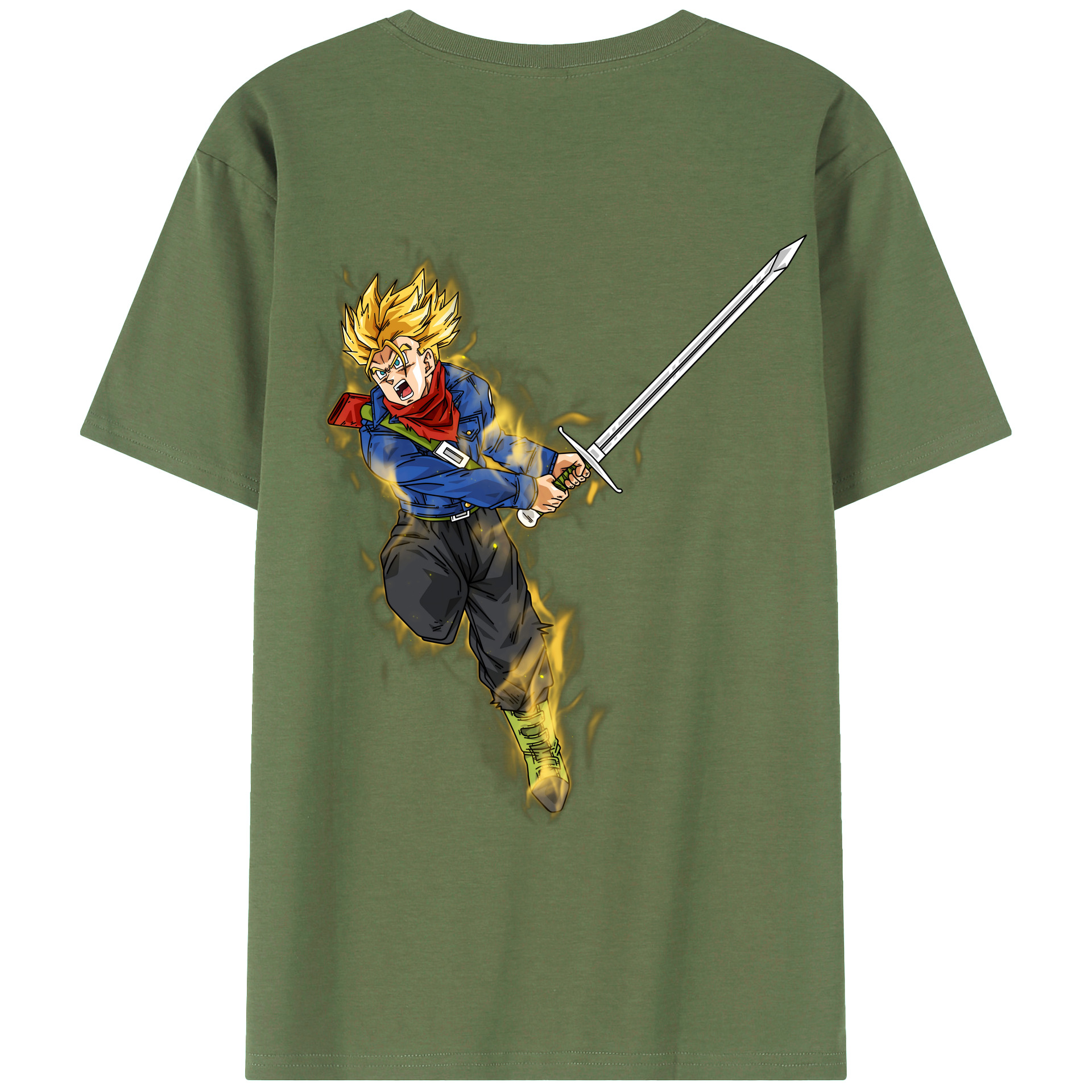 （画像用） 北斗の拳 Fist of the North Star 綿100％ メンズ半袖Tシャツ（バックプリント） 通気性
